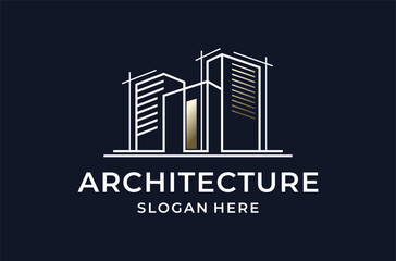 Fototapeta premium isolated architecture logo design. usable for developer, contractor, builder, property management identity icon.