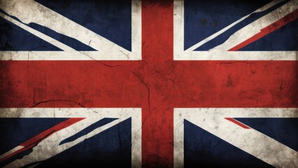 Fototapeta premium Vintage British Union Jack Flag with Weathered Texture