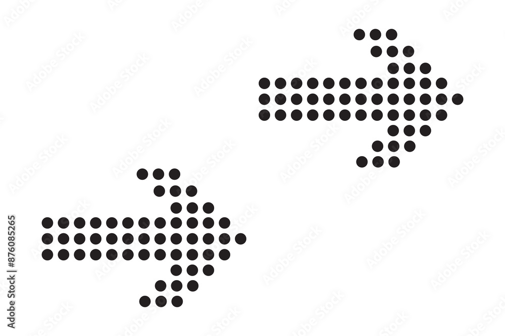 Poster dotted arrow icon, vector collection. arrows vector set. mega set of arrow vector. modern simple dot