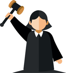 Obraz premium An illustration of a judge holding a gavel, symbolizing justice and authority in the legal system. The judge is dressed in traditional judicial robes and appears to be making a decision.