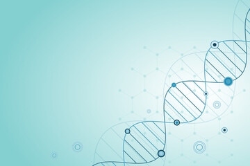 Abstract  technology science concept with a DNA molecules and biology vector illustration.
