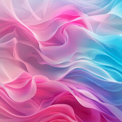 Fototapeta premium A vibrant abstract image featuring undulating waves in shades of pink and blue, creating a sense of soothing motion