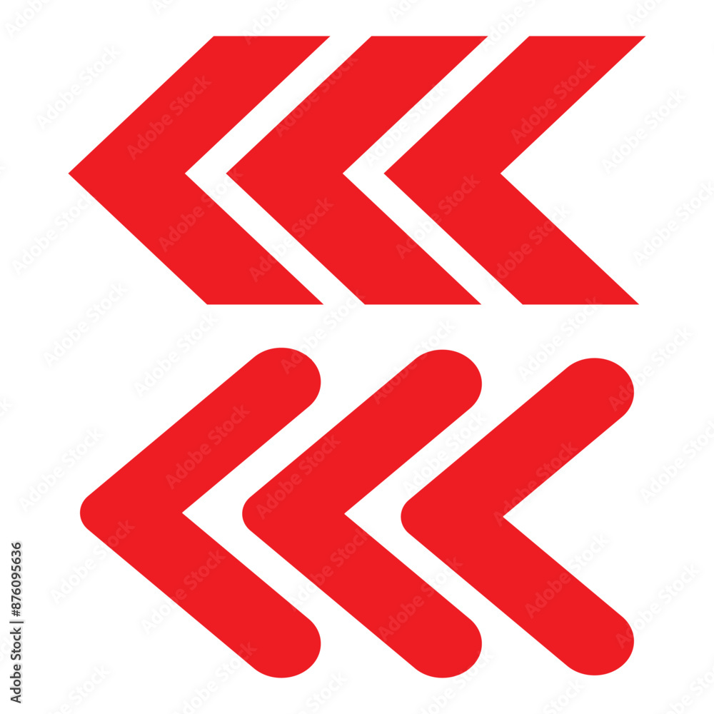 Poster red arrow icon, sign vector. line arrows vector set. set of different arrows, icon, cursor for web d