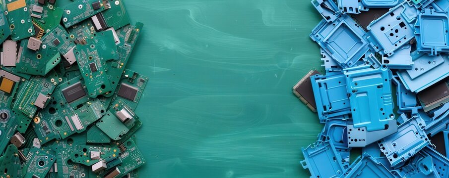 Recycling old computer parts into new hardware components, promoting resource sustainability and eco-friendly practices in technology