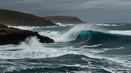 Fototapeta premium Majestic Coastal Waves