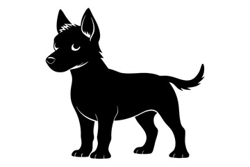 Dog silhouette vector, dog breeds puppy silhouette