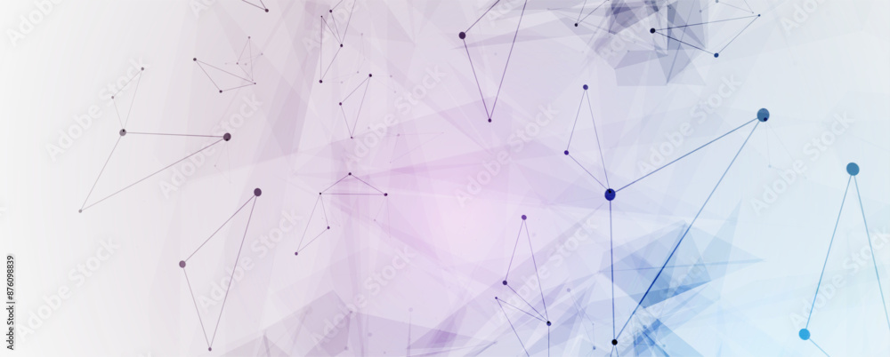 Poster Neural network concept. Connected cells with links. High technology process. Abstract background. vector art.