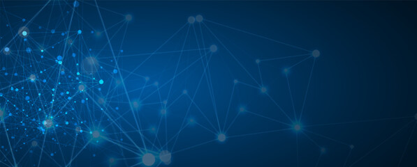 Neural network concept. Connected cells with links. High technology process. Abstract background. vector art.