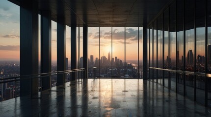 Sunset View from Modern Skyscraper