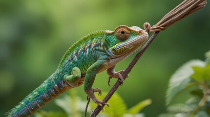 Obraz premium Colorful Chameleon on Branch