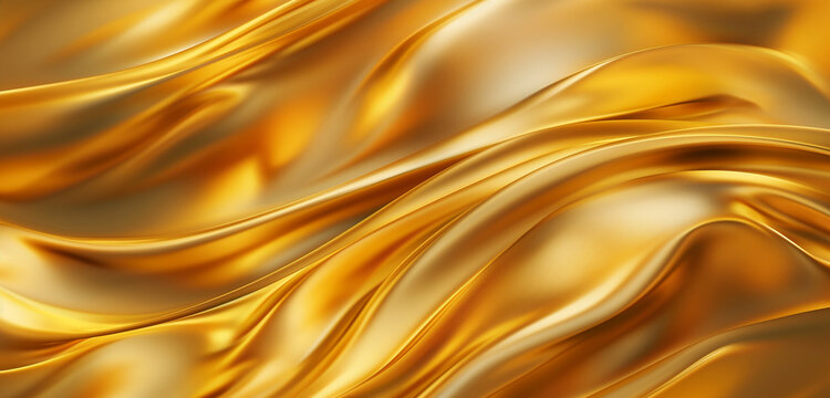An abstract wallpaper or background featuring flowing golden waves, designed to create a soothing and potentially best-selling backdrop