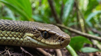 Fototapeta premium Close-up Snake in Jungle