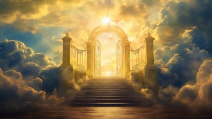 Naklejka premium Heavenly Golden Gate Entrance