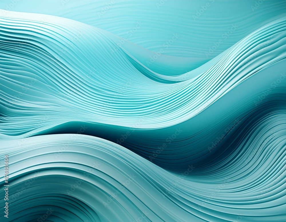 Sticker abstract fluid waves in turquoise hues creating a mesmerizing and ethereal visual effect, perfect fo