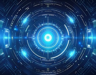 Abstract futuristic technology concept background with glowing led light icons