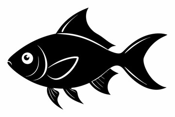 Fish silhouette vector, black fish icon