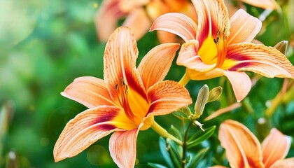 Fototapeta premium close up of lily flowers. Selective focus 