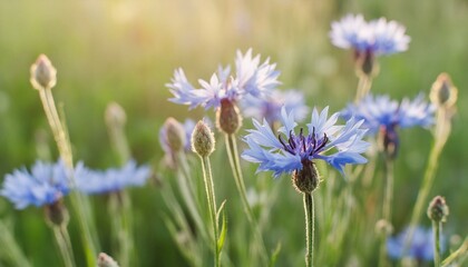 Fototapeta premium close up of cornflowers. Selective focus 