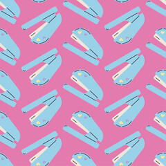 stapler seamless pattern, back to school element, school stationery design