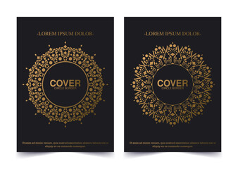 Luxury gold border pattern cover template