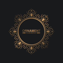 Luxury Gold round floral frame design