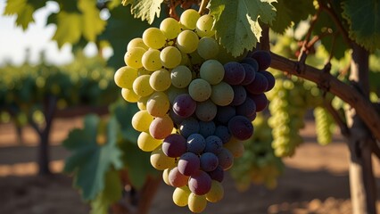 Fototapeta premium Lush Vineyard Grapes Close-Up