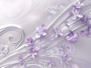 Floral Lilac Background, Generative AI Illustration