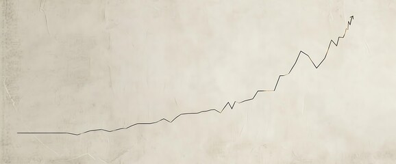 Elegant rise of a single line graph on a neutral background, symbolizing growth.