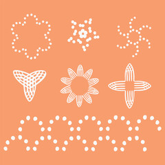 Peach fuzz botanical set texture vector motif with color of the year two tone effect. Soft fresh modern design for hand drawn illustration collection. 