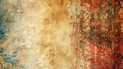 Ethnic style grunge background with old paper texture for text placement