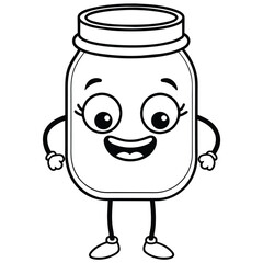 Obraz premium A mason jar funny vector art illustration