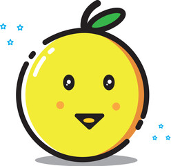 vector of cute and cheerful orange characters