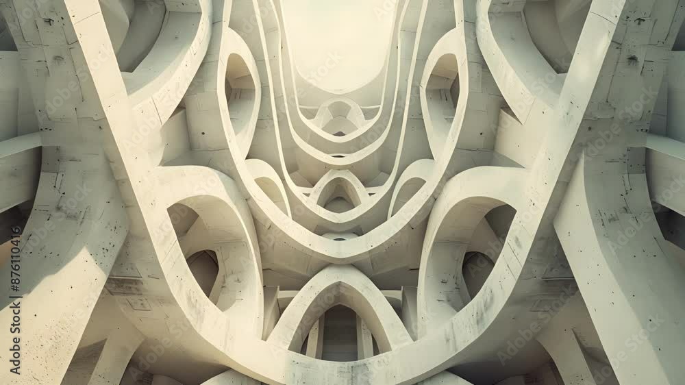 Poster a maze of overlapping arches twists and turns in a puzzling design.