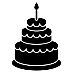 Birthday cake vector art illustration