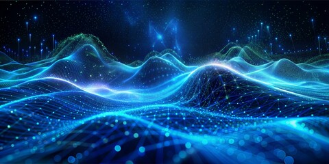 Obraz premium Futuristic Digital Wave Network Background