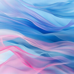 Obraz premium Vibrant graphic wallpaper featuring smooth, flowing waves in shades of blue, pink, and white, ideal as a background