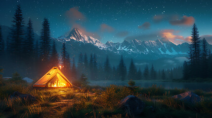 Starry Night Camping Retreat - Forest Serenity