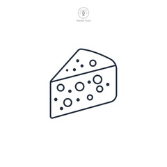 wedge of cheese with holes Icon symbol vector illustration isolated on white background