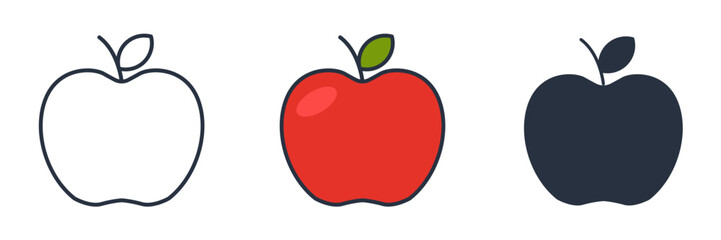 Apple Fruit Icon symbol vector illustration isolated on white background