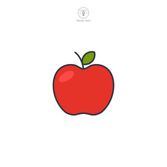 Apple Fruit Icon symbol vector illustration isolated on white background