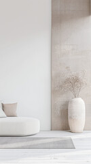 Empty room interiors in a minimalist property with neutral colors and plain lighting. Residential Real Estate composition with minimal furniture.