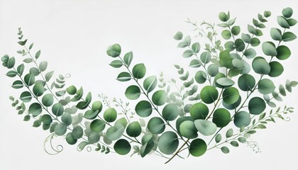 Lush Green Eucalyptus Leaves Wreath in a Circular Arrangement
