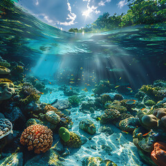 Obraz premium Exploring Paradise's Vibrant Coral Reef