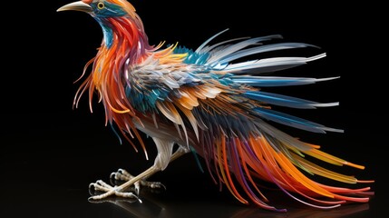 Fototapeta premium a colorful peacock with a colorful tail feathers