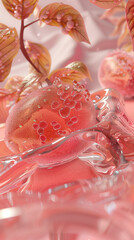 ambiguous pink fruit background, transparent fruit with glass themes