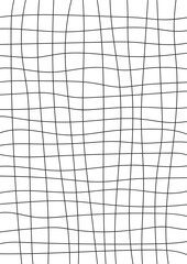 Vector illustration of notebook page with wavy black grid on white background