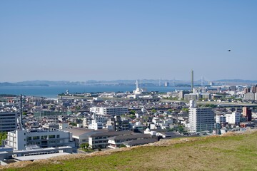 Seto-ohashi Bridge and Marugame City seen from Marugame Castle