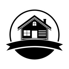 


      House logo vector art illustration.