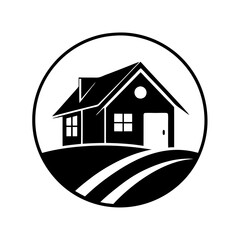 


      House logo vector art illustration.