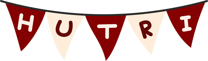 flag hanging decoration Indonesian independence day, HUT RI